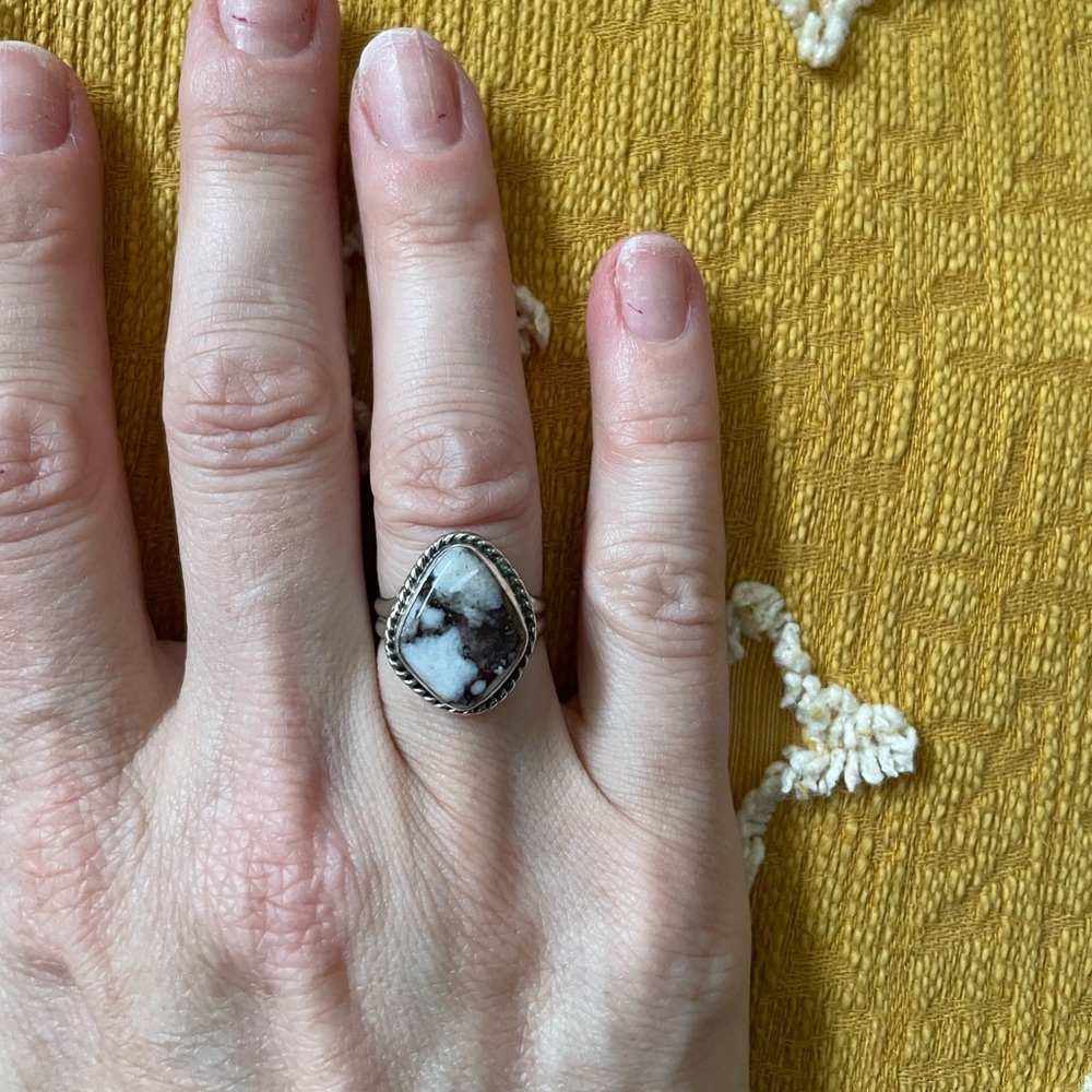 Beautiful stone and sterling silver ring